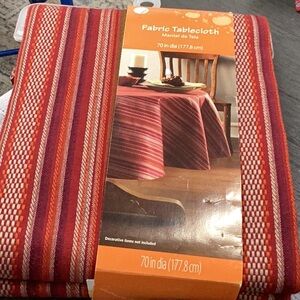 Red print round fabric tablecloth 70 inch